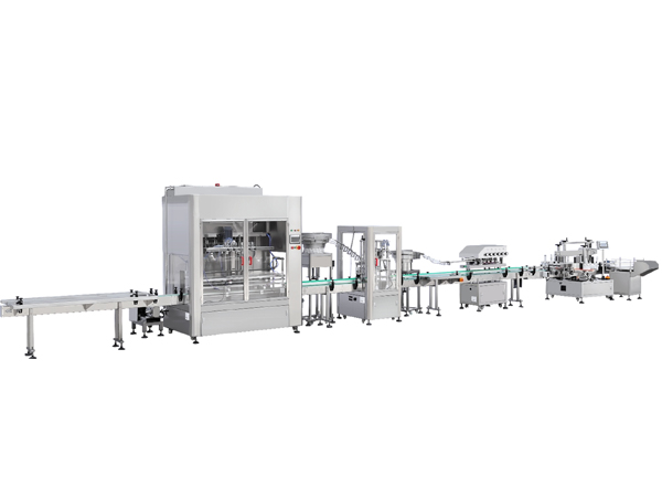 洗衣液自流式灌裝自動(dòng)旋蓋雙側(cè)貼標(biāo)線